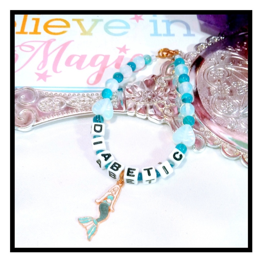 Mermaid bracelet Diabetic bracelet Medical id
